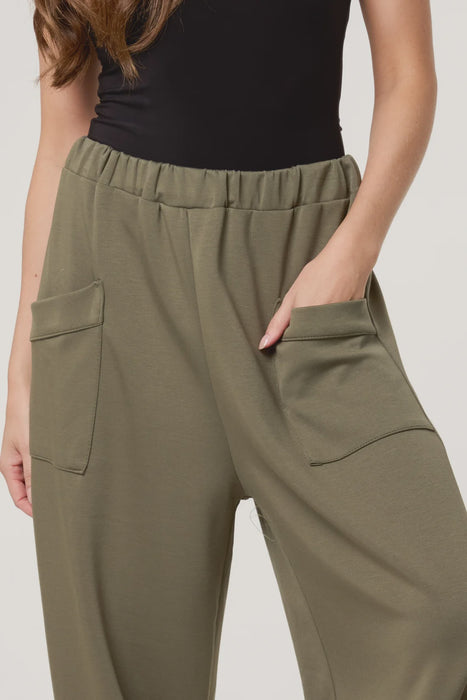 Barrel Leg Trousers Khaki