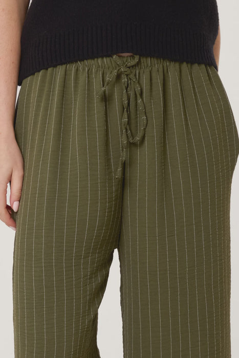 Striped Wide Leg Trousers Khaki