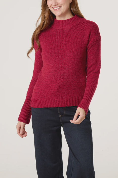 High Crew Neck Knitted Jumper