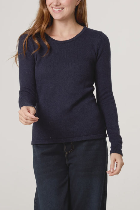 Crew neck soft knit jumper - Dark Blue
