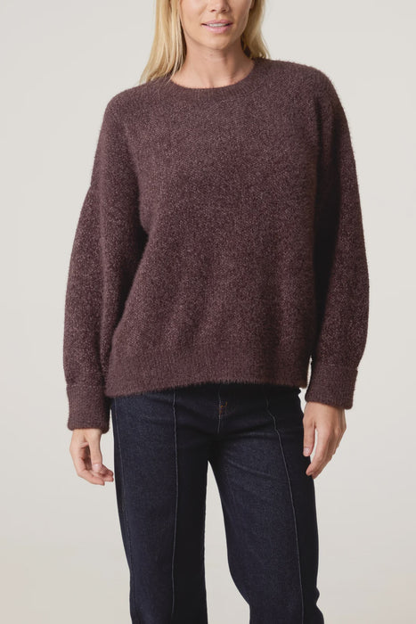 Essential Fluffy Long Sleeve Jumper Chocolate