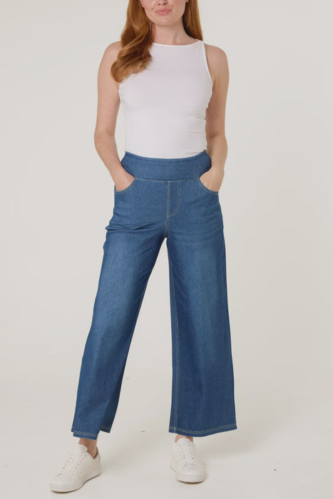 Deep Waistband Trouser - Denim