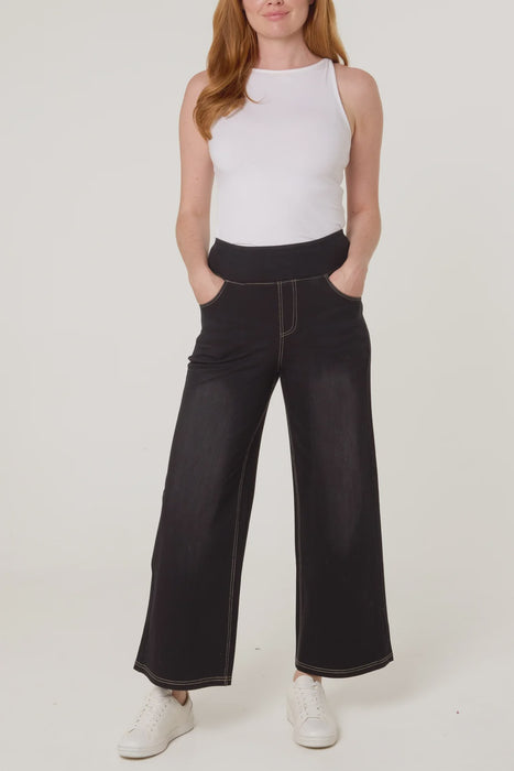 Deep Waistband Trouser - Black