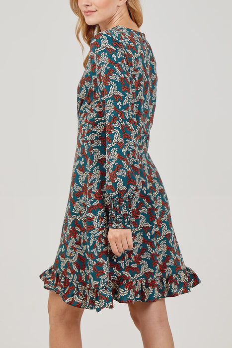V neck peplum Dress -