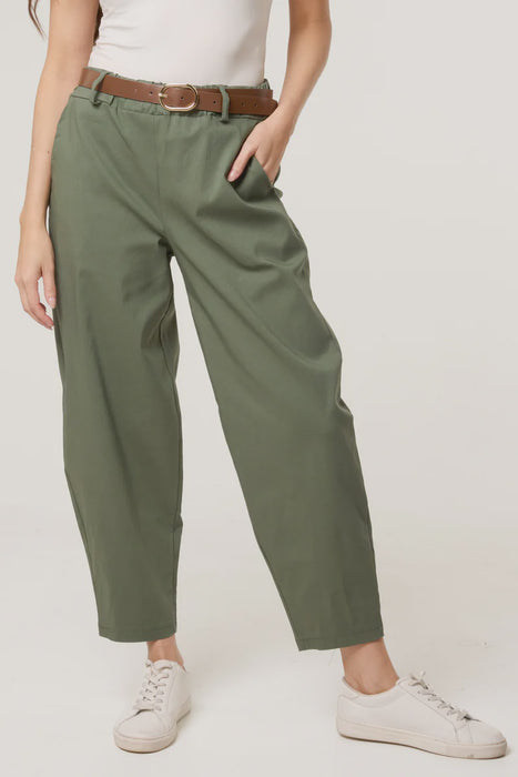 Bengaline Barrel Leg Trouser - Khaki