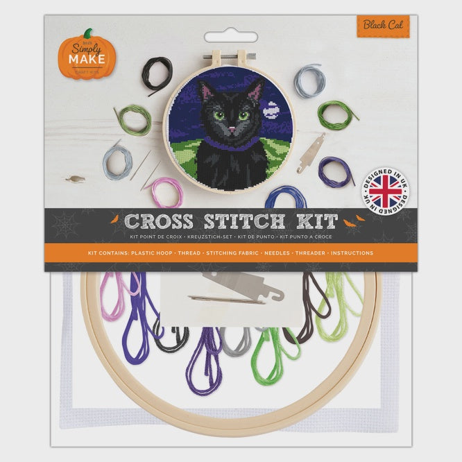 Simply Make Cross Stitch Kit - Black Cat