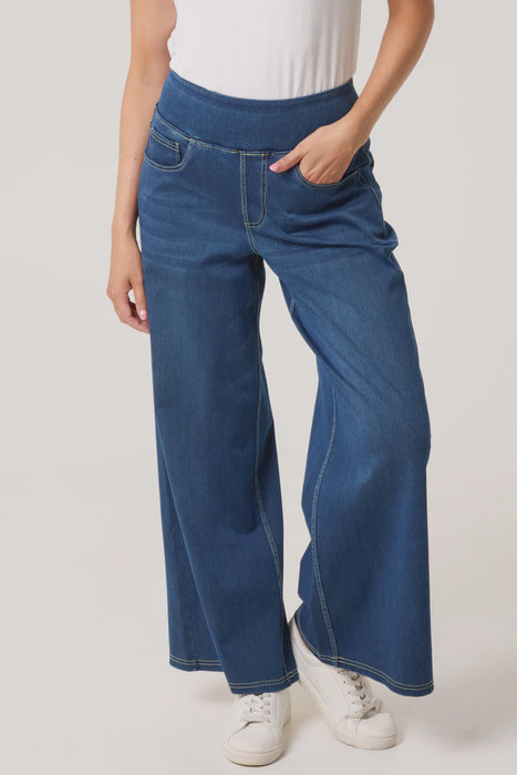 Wide Waistband and Wide Leg Jeans
