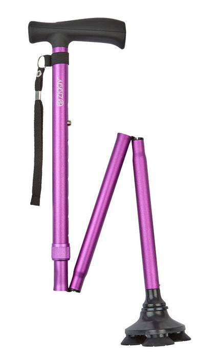 Ziggy Tribase Folding Walking Stick - Purple