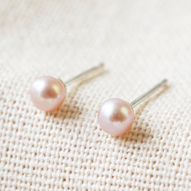 Tiny vintage freshwater Pearl Earrings pink