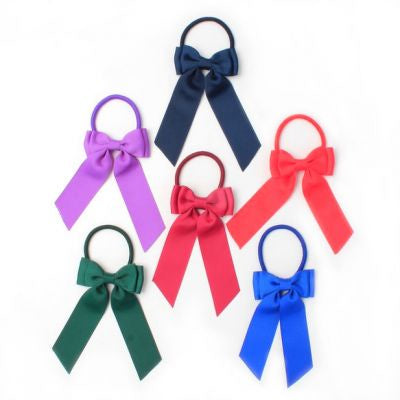 Hair Bow on Elastic School - assorted colours