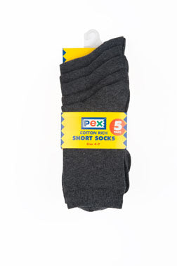 Charcoal Award 5pk Short Socks