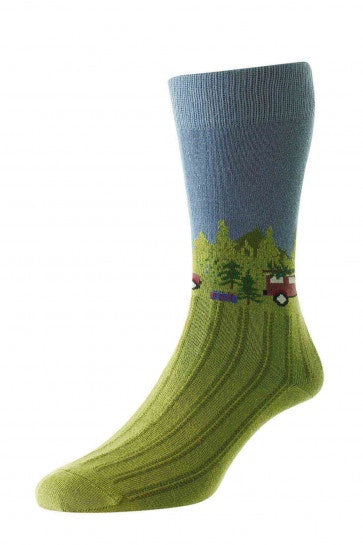 HJ35 Forest Scene Socks