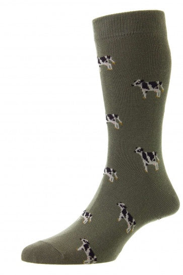 HJ62  Cow Motif Socks
