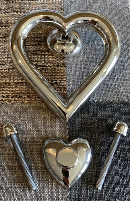 Brass Love Heart Door Knocker - Nickel finish