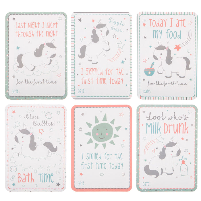 Evie unicorn baby milestone cards