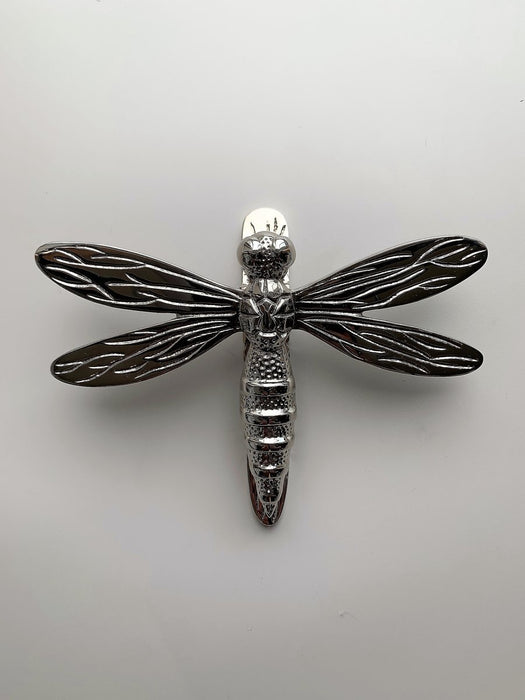 Brass Dragonfly Door Knocker - Nickel Finish