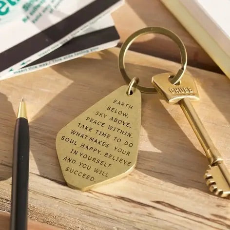 Believe in yourself - Antique Brass Keyring
