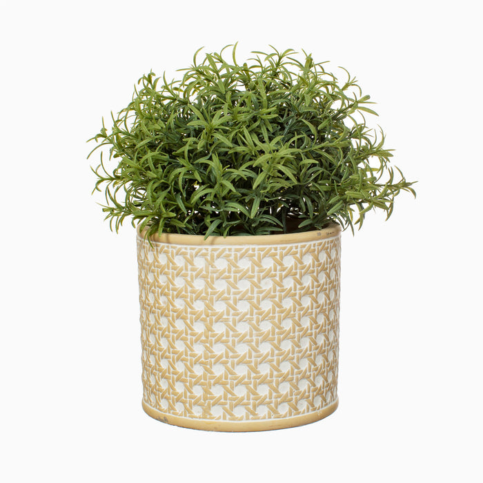 Rattan weave concrete planter