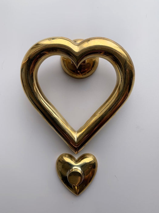 Brass Love Heart Door Knocker - Brass finish