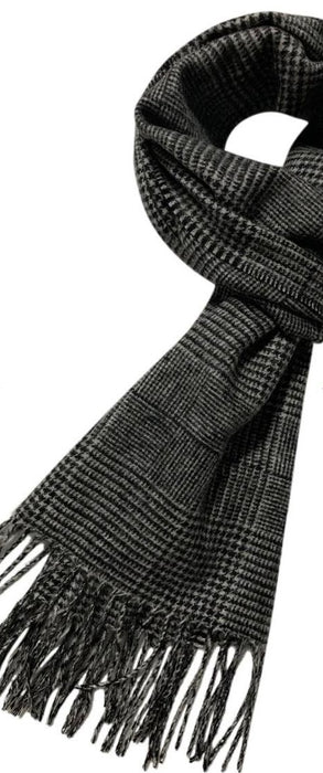 Houndstooth Check Wool Unisex Scarf