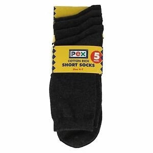 Black Award 3pk Short Socks size 9-12