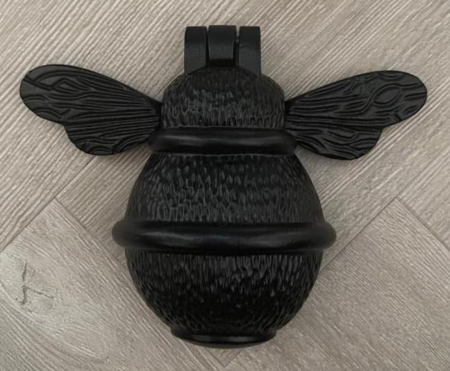 Brass Bee Door Knocker - Black Finish