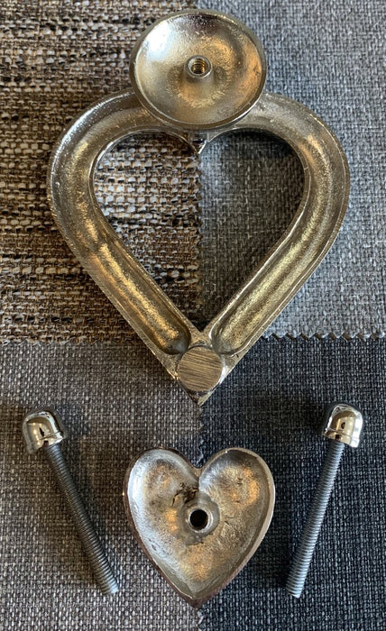 Brass Love Heart Door Knocker - Nickel finish