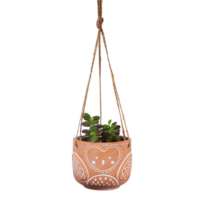 Olivia Owl Terracotta Hanging planter